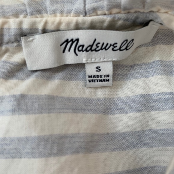 MADEWELL Ruffle-Neck Keyhole Top in Stripe - Picture 3 of 12